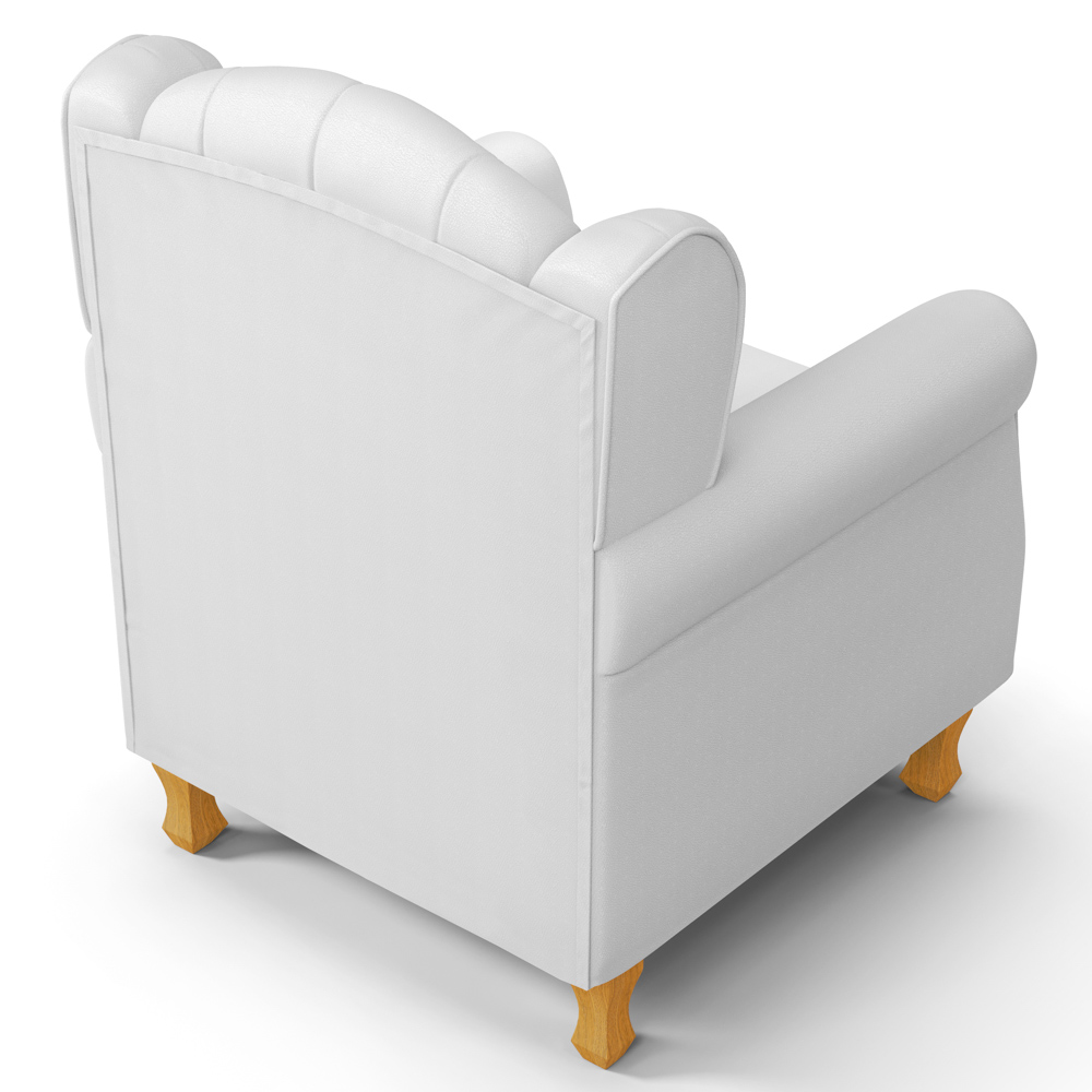 Kit 02 Poltronas de Amamentação e Descanso Pés Madeira Lucy P04 Sintético Branco - Mpozenato