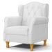 Kit 02 Poltronas de Amamentação e Descanso Pés Madeira Lucy P04 Sintético Branco - Mpozenato