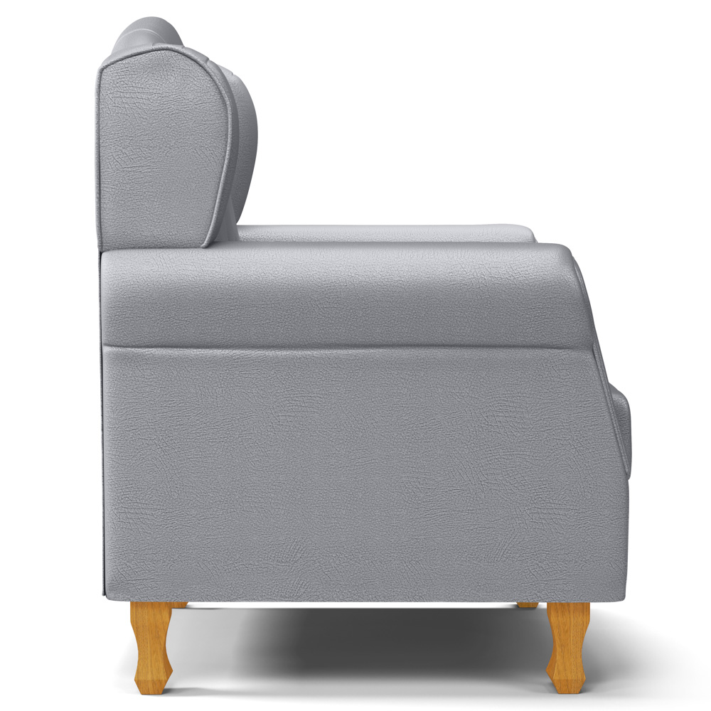 Kit 02 Poltronas de Amamentação e Descanso Pés Madeira Lucy P04 Sintético Cinza - Mpozenato