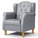 Kit 02 Poltronas de Amamentação e Descanso Pés Madeira Lucy P04 Sintético Cinza - Mpozenato