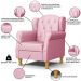 Kit 02 Poltronas de Amamentação e Descanso Pés Madeira Lucy P04 Sintético Rosa - Mpozenato