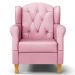 Kit 02 Poltronas de Amamentação e Descanso Pés Madeira Lucy P04 Sintético Rosa - Mpozenato