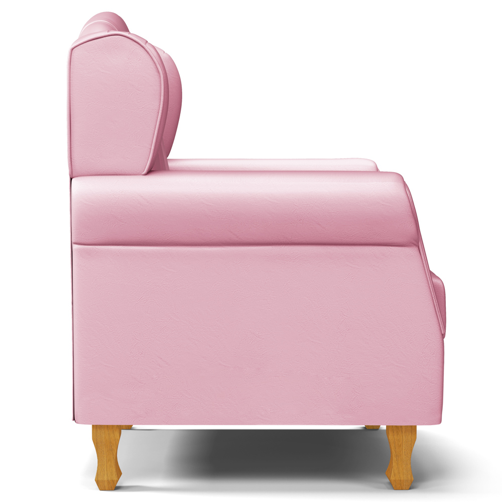 Kit 02 Poltronas de Amamentação e Descanso Pés Madeira Lucy P04 Sintético Rosa - Mpozenato