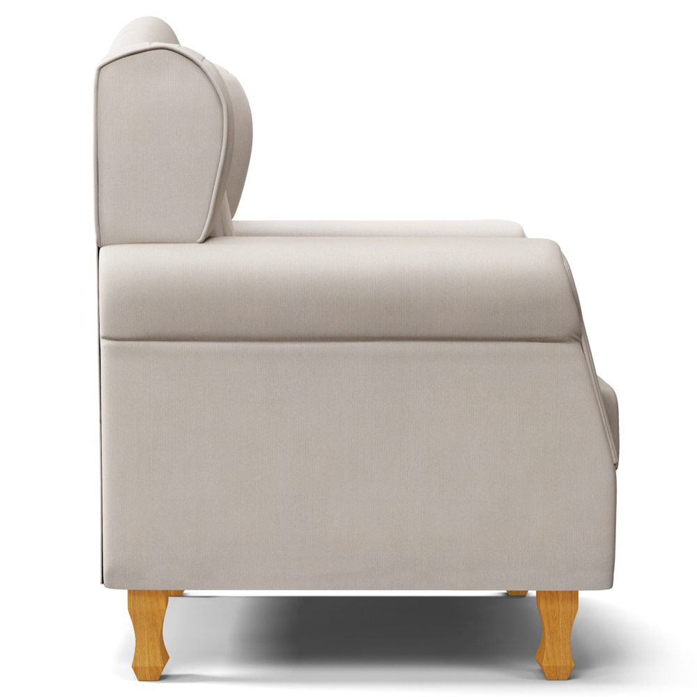 Kit 02 Poltronas de Amamentação e Descanso Pés Madeira Lucy P04 Suede Bege - Mpozenato