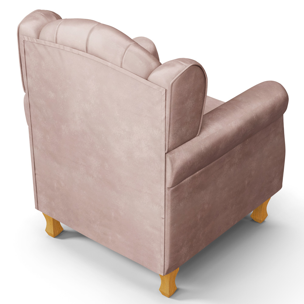 Kit 02 Poltronas de Amamentação e Descanso Pés Madeira Lucy P04 Veludo Rosê - Mpozenato
