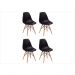 Kit 04 Cadeiras Eiffel Charles Eames Preta com Base de Madeira DSW