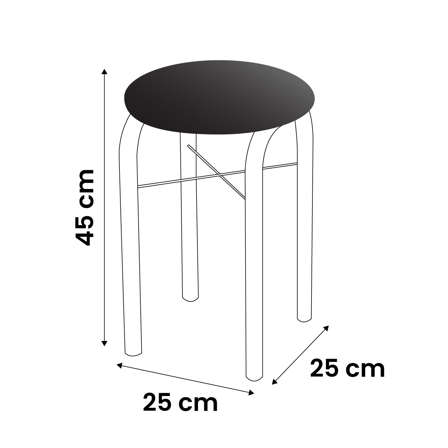 Kit 10 Banquetas Baixas para Cozinha em Aço Manu Sintético I01 Preto - Mpozenato