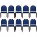 Kit 10 Cadeiras Hoteleiras Auditório Empilhável Linho M23 Azul - Mpozenato