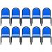 Kit 10 Cadeiras Hoteleiras Auditório Empilhável Sintético M23 Azul - Mpozenato