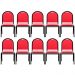 Kit 10 Cadeiras Hoteleiras Auditório Empilhável Sintético M23 Vermelho - Mpozenato