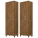 Kit 2 Armários Multiuso Organizador 2 Portas Astrid M07 Castanho Wood - Mpozenato