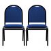 Kit 2 Cadeiras Hoteleiras Auditório Empilhável Linho M23 Azul - Mpozenato