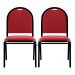 Kit 2 Cadeiras Hoteleiras Auditório Empilhável Linho M23 Vermelho - Mpozenato