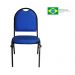 Kit 2 Cadeiras Hoteleiras Auditório Hotel Empilhável Fixa Azul - Mpozenato