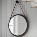 Kit 2 Espelhos Decorativos Redondos 67cm Com Alça Adnet Escandinavo H01 Preto - Mpozenato