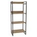 Kit 2 Estante Livreiro Prisma Estilo Industrial 60cm 4 Prateleiras C08 Carvalho - Mpozenato