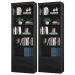 Kit 2 Estantes Livreiro Multiuso 2 Gavetas e 5 Prateleiras Fancy Q01 Preto Fosco - Mpozenato