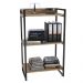 Kit 2 Estantes Livreiro Multiuso Prisma Estilo Industrial 60cm 3 Prateleiras C08 Carvalho - Mpozenato