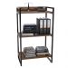 Kit 2 Estantes Livreiro Multiuso Prisma Estilo Industrial 60cm 3 Prateleiras C08 Nogal - Mpozenato