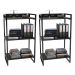 Kit 2 Estantes Livreiro Multiuso Prisma Estilo Industrial 60cm 3 Prateleiras C08 Preto Onix - Mpozenato