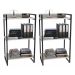 Kit 2 Estantes Livreiro Multiuso Prisma Estilo Industrial 60cm 3 Prateleiras C08 Snow - Mpozenato
