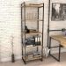 Kit 2 Estantes Livreiro Multiuso Prisma Estilo Industrial 60cm 5 Prateleiras C08 Carvalho - Mpozenato