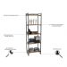 Kit 2 Estantes Livreiro Multiuso Prisma Estilo Industrial 60cm 5 Prateleiras C08 Carvalho - Mpozenato