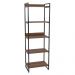 Kit 2 Estantes Livreiro Multiuso Prisma Estilo Industrial 60cm 5 Prateleiras C08 Nogal - Mpozenato