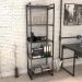 Kit 2 Estantes Livreiro Multiuso Prisma Estilo Industrial 60cm 5 Prateleiras C08 Preto Onix - Mpozenato