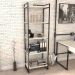 Kit 2 Estantes Livreiro Multiuso Prisma Estilo Industrial 60cm 5 Prateleiras C08 Snow - Mpozenato
