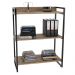 Kit 2 Estantes Livreiro Multiuso Prisma Estilo Industrial 80cm 3 Prateleiras C08 Carvalho - Mpozenato