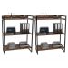 Kit 2 Estantes Livreiro Multiuso Prisma Estilo Industrial 80cm 3 Prateleiras C08 Nogal - Mpozenato