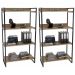 Kit 2 Estantes Livreiro Multiuso Prisma Estilo Industrial 80cm 4 Prateleiras C08 Carvalho - Mpozenato
