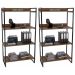 Kit 2 Estantes Livreiro Multiuso Prisma Estilo Industrial 80cm 4 Prateleiras C08 Nogal - Mpozenato