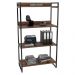 Kit 2 Estantes Livreiro Multiuso Prisma Estilo Industrial 80cm 4 Prateleiras C08 Nogal - Mpozenato