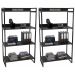 Kit 2 Estantes Livreiro Multiuso Prisma Estilo Industrial 80cm 4 Prateleiras C08 Preto Onix - Mpozenato