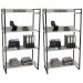 Kit 2 Estantes Livreiro Multiuso Prisma Estilo Industrial 80cm 4 Prateleiras C08 Snow - Mpozenato