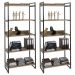 Kit 2 Estantes Livreiro Multiuso Prisma Estilo Industrial 80cm 5 Prateleiras C08 Carvalho - Mpozenato
