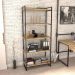Kit 2 Estantes Livreiro Multiuso Prisma Estilo Industrial 80cm 5 Prateleiras C08 Carvalho - Mpozenato