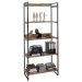 Kit 2 Estantes Livreiro Multiuso Prisma Estilo Industrial 80cm 5 Prateleiras C08 Carvalho - Mpozenato