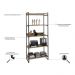 Kit 2 Estantes Livreiro Multiuso Prisma Estilo Industrial 80cm 5 Prateleiras C08 Nogal - Mpozenato