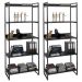 Kit 2 Estantes Livreiro Multiuso Prisma Estilo Industrial 80cm 5 Prateleiras C08 Preto Onix - Mpozenato