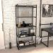 Kit 2 Estantes Livreiro Multiuso Prisma Estilo Industrial 80cm 5 Prateleiras C08 Preto Onix - Mpozenato