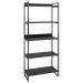 Kit 2 Estantes Livreiro Multiuso Prisma Estilo Industrial 80cm 5 Prateleiras C08 Preto Onix - Mpozenato