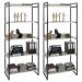 Kit 2 Estantes Livreiro Multiuso Prisma Estilo Industrial 80cm 5 Prateleiras C08 Snow - Mpozenato