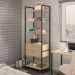 Kit 2 Guarda Roupas Closet Indy 2 Gavetas 4 Prateleiras F02 Nature Texturizado - Mpozenato