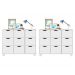 Kit 2 Nichos Organizadores 9 Gavetas com Rodízios Toys Q01 Branco - Mpozenato