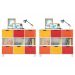 Kit 2 Nichos Organizadores com Rodízios Toys Q01 6 Gavetas Branco/Colorido - Mpozenato
