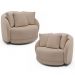 Kit 2 Poltronas Decorativa Giratória para Sala Kaly M22 Linho Cru - Mpozenato