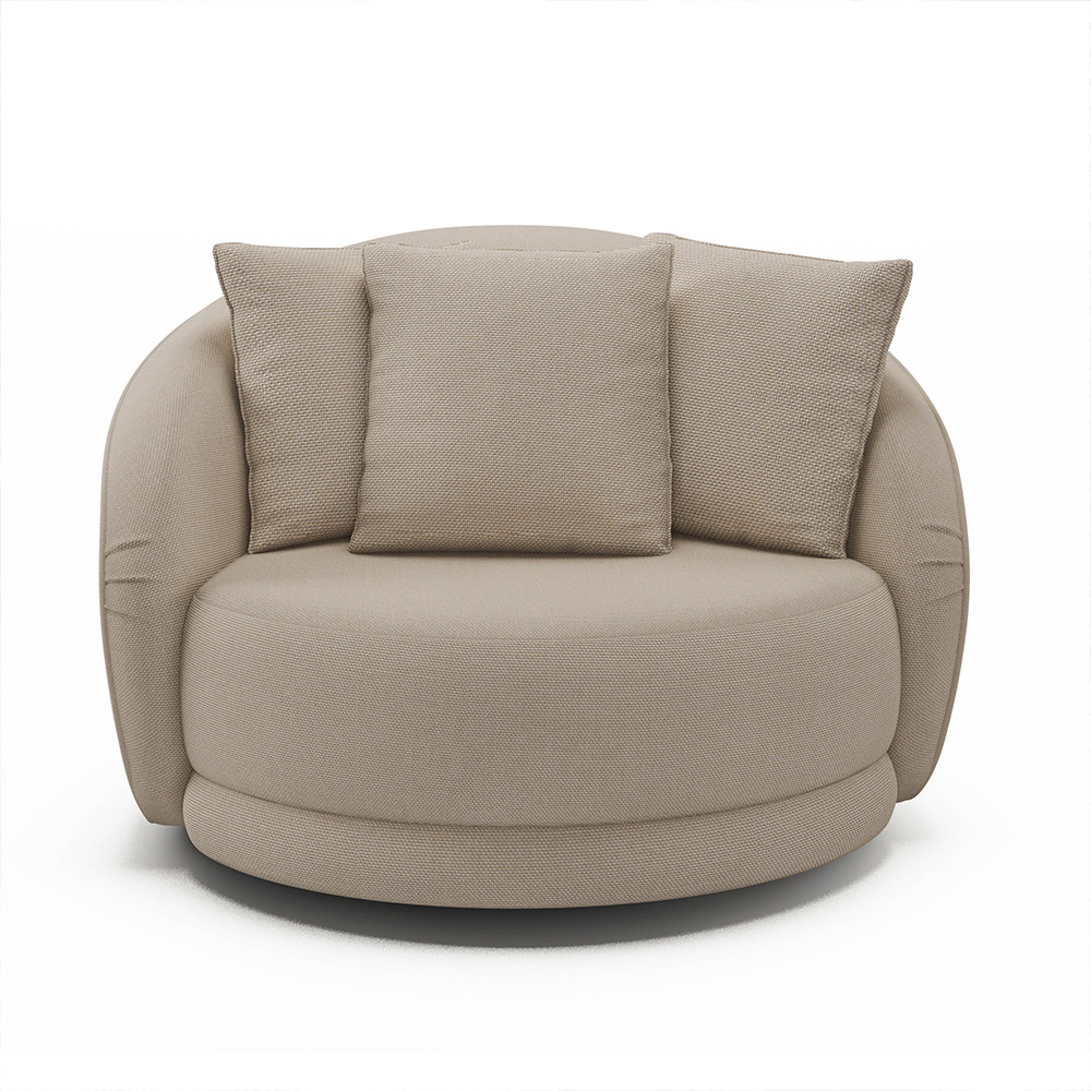 Kit 2 Poltronas Decorativa Giratória para Sala Kaly M22 Linho Cru - Mpozenato